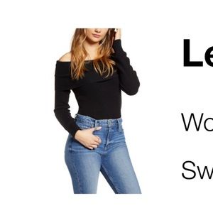 Leith Off the Shoulder Black Sweater